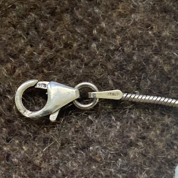 Italy 925 silver bead station chain necklace, 18” - Picture 3 of 5